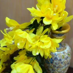 apka mart Yellow Hanging Plastic Artificial Flower image 4
