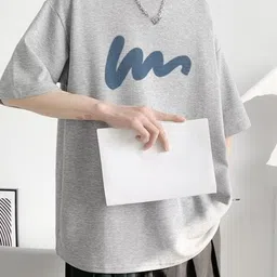 KPOP Cotton Printed Short Sleeves Round Neck Oversized T-Shirt-picture-19
