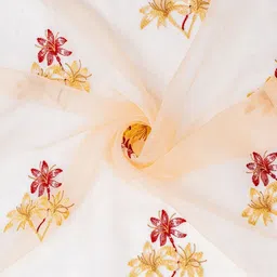 Parda Online Gold-Toned & Red Set of 2 Floral Sheer Long Door Curtain image 3