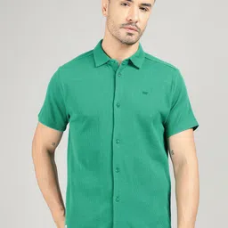 Royal Enfield Men Spread Collar Textured Cotton Casual Shirt-image-27