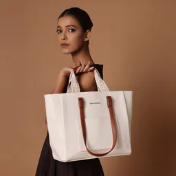 lino perros White Women Tote Serene Commuter Tote Bag-picture-34