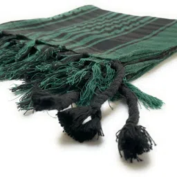 villa trend Checkered Pure Cotton Men Green Scarf image 4