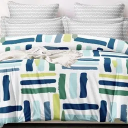 Cotton Double Fitted (Elastic) 170 TC Floral Bedsheet-image-1