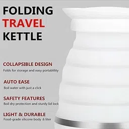 mishti enterprise Travel Foldable Electric Kettle Portable Havey Silicone Electric Kettle image 3