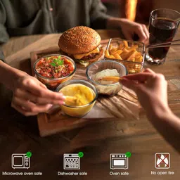 aanami Glass Dessert Bowl 150ML Transparent Katori, Glass Serving Bowls, Round Toughened image 5