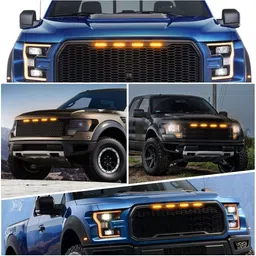 master Car Amber/Yellow/Orange LED Grill Light DRL Kit Waterproof Front Light Set of 4 Vehical HID Kit image 5