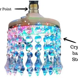 prabham RGB Multi Color Crystal Chandelier Jhoomer for Home Temple Hanging Lamp Chandelier Ceiling Lamp-picture-30