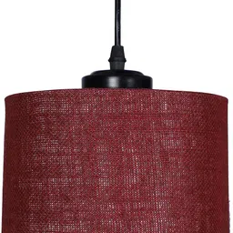 Devansh Maroon Jute Round Drum Cluster Hanging Lamp Pendant Lamp Ceiling Lamp image 4