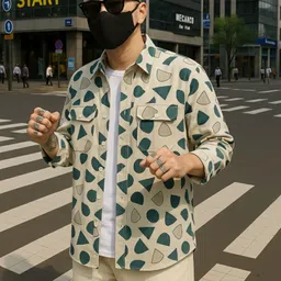 foxey Men Regular Fit Printed Spread Collar Casual Shirt image 2