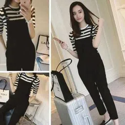 rkk collections Women Black Dungaree-picture-12
