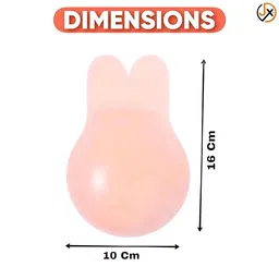 azlvera Women's & Girls Slicone Wire Free Stick-On Free-Bra, Silicone Nipple Cover Bra Pad - Adhesive Reusable Nipple Pads-1pair Beige image 2