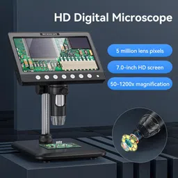 7" LCD Digital Microscope 1200X, 4K Coin Microscope Magnifier image 2