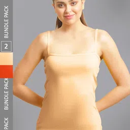 FBAR Pack Of 2 Non-Padded Bio Wash Pure Cotton Camisoles-picture-39