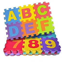 fitness mantra Fitness Mantra® Alphabet and Number Mini Puzzle Mat for Kids Learning & Fun Purpose[Suitable for Above 2 Years Children][36 Pcs.][Play is The Highest Form of Learning] image 1
