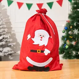Ascension Santa Claus Sack Stocking Christmas Santa Bag Kids Christmas Gift Bags Backpack Santa Claus Gift Bag Santa Claus Potli Christmas Party Accessories (Pack of 1) image 1