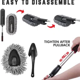 Jaini Enterprise 2 PCS Super Soft Microfiber Car Cleaning Brush Ideal as Mop Duster Car Duster Exterior with Extendable Handle Multipurpose Dust Cleaner Car Wash Brush for Home, Kitchen, Office image 5