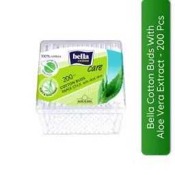 Bella Cotton Buds with Paper Stick, Soft and Gentle, 100% Cotton, With Aloe Vera Extract image 1