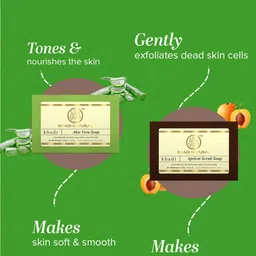 Khadi Natural Set of Aloe Vera & Apricot Scrub Handmade Herbal Soaps image 2