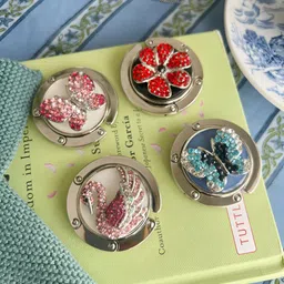 FURE Red & White Embellished Elephant Table Bag Hanger image 3