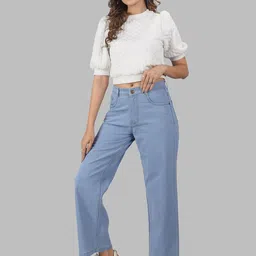 zayla Women Comfort Wide Leg High-Rise Stretchable Jeans-picture-35