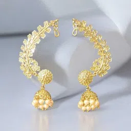 MYSTERIOUSMART Leaf Shaped Jhumkas Earrings image 2