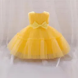 THOILLLING Yellow Polyester Fit and Flare Dresses image 2