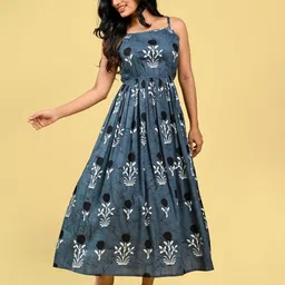 GORDHAN Floral Print Fit & Flare Maxi Dress-image-33