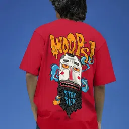VEIRDO Men Graphic Printed Round Neck Cotton Oversized T-shirt-picture-28