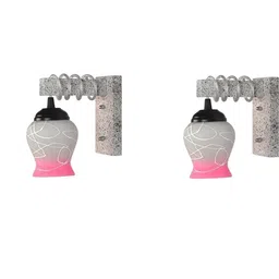 SOMIL Pink Glass Cylinder Printed Wall Lamps-picture-27