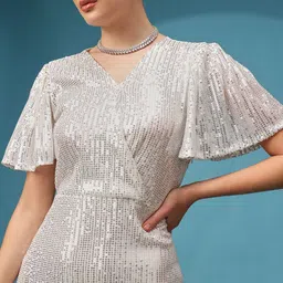 BAESD Flared Sleeve Net Maxi Dress-picture-15