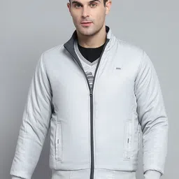 Monte Carlo Men Mock Collar Solid Casual Bomber Reversible Jacket image 4