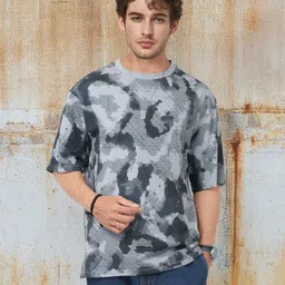 The Roadster Life Co. Men Abstract Printed Relaxed Fit Pure Cotton T-shirt-picture-30