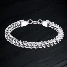 The Roadster Lifestyle Co Men Silver Plated Bracelet-picture-13