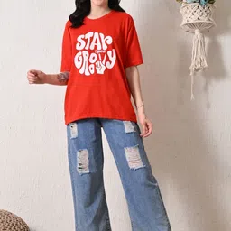 Myrung Women Typography Printed Bio Finish T-shirt-picture-12