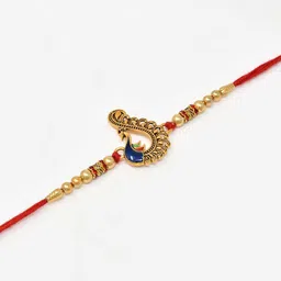 MEIRA JEWELLERY Designer Rakhis With Greeting Card & Roli Chawal image 3