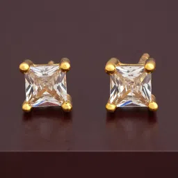 Kushal's Fashion Jewellery 92.5Silver Gold-Plated Square Studs-picture-31
