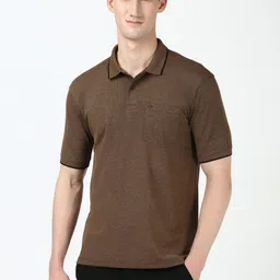 Peter England Men Self Design Polo Collar Cotton T-shirt-picture-17