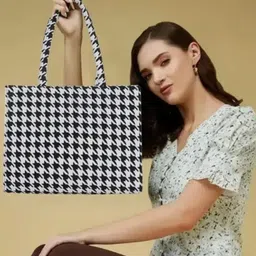 Shanaya Trends Geometric Printed Structured Tote Bag-image-7