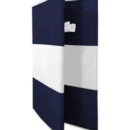 Aura Blue & Grey Foldable Laundry Bag with Lid & Handles-68 l image 4