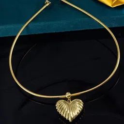 PRIVIU Gold-Plated Heart Shaped Pendants With Chains-picture-31