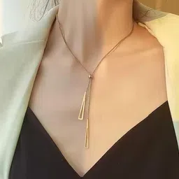 Fashion Frill Gold-Plated Triangular Pendants with Chains image 3