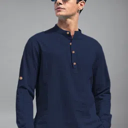 BHUVIKOO Band Collar Long Sleeves Short Kurta-picture-17