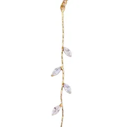 DressBerry Gold-Plated CZ Studded Contemporary Drop Earrings image 4