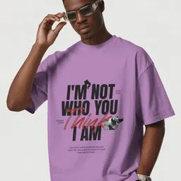 Silver Moon Clothing Typography Printed Round Neck Cotton Oversized T-shirt-picture-11