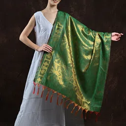 Exotic India Ethnic Motifs Woven Design Om Namo Venkatesaya Namaha Mantra Shawl-image-0