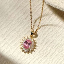 SALTY Women Blush Sutra Stone-Studded Pendant With Chain-picture-32