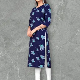 MANTRA DESIGNER Women Blue Crepe Kurtas image 3