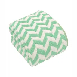 CHICERY Green & White Striped Microfiber 400 GSM Bath Towel-image-77