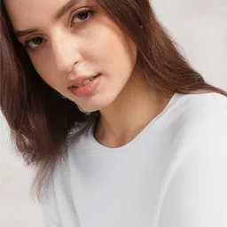 MACK JONNEY Women Solid Round Neck Cotton T-shirt image 5