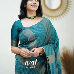 KSALIYA Green Silk Blend Sarees image 3